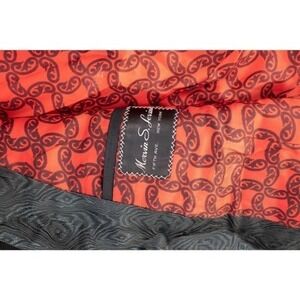 Vintage 60s Levine Black Silk Sports Coat, Red Atomic Lining, Tuxedo Jacket S42